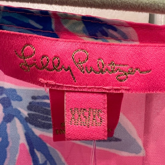 Lilly Pulitzer Pink and Blue Patterned Kaftan Cover Up - Picture 4 of 5